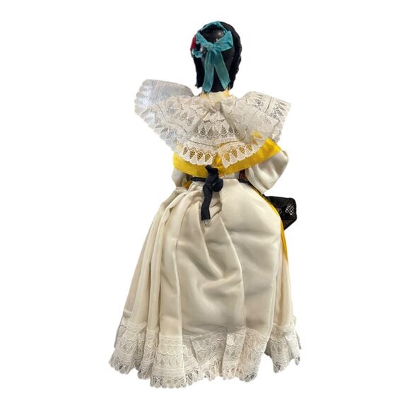 Vintage Spanish Flamenco Dancer Doll with Fan and Stand 12" - Picture 2 of 7